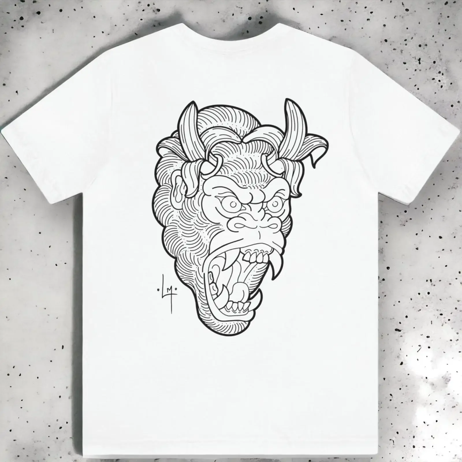Weißes Jersey-T-Shirt mit Gorilla-Motiv und schwarzen Linien, Vintage-Look, gewaschen, Streetwear, lässig, Unisex, atmungsaktiv, modisch, leicht vielseitig einsetzbar