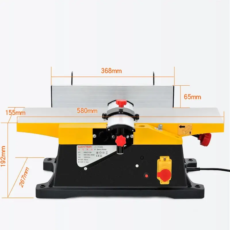 6 Inch Portable Tabletop  Thickness Planer, Combined Woodworking Surface Planing Machine