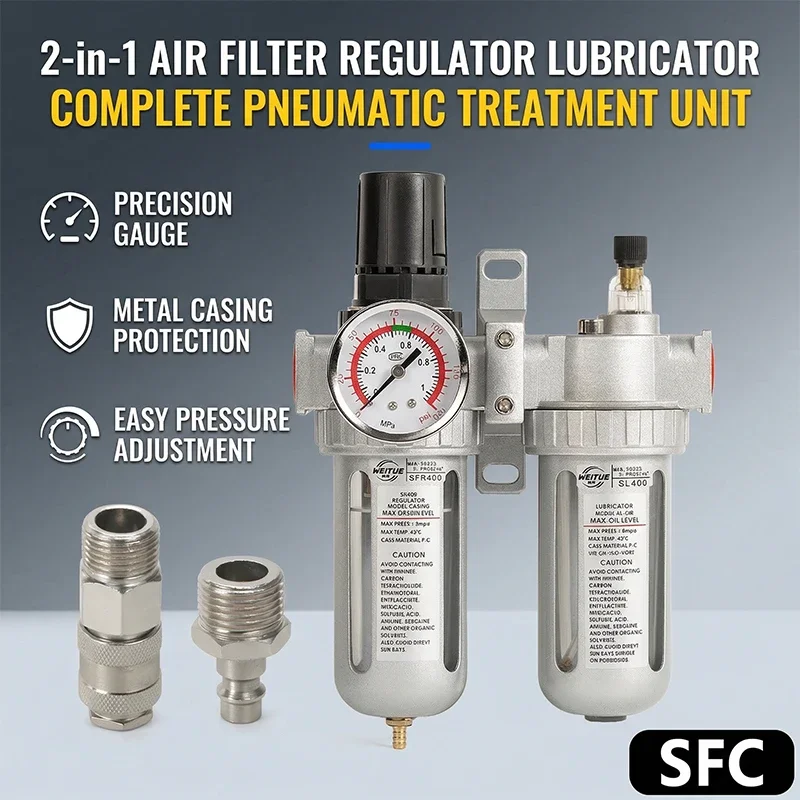 

Воздушный фильтр-регулятор SFC-400 SFC-300 SFC-200 для компрессора, масло-влагоотделитель, клапан-регулятор с автоматическим сливом