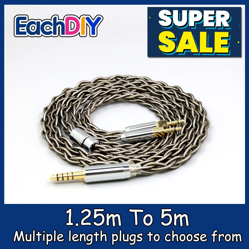 

99% Pure Silver Palladium + Graphene Gold Earphone Shielding Cable For Sennheiser HD700 Headphone 2.5mm pin 4 core LN008204