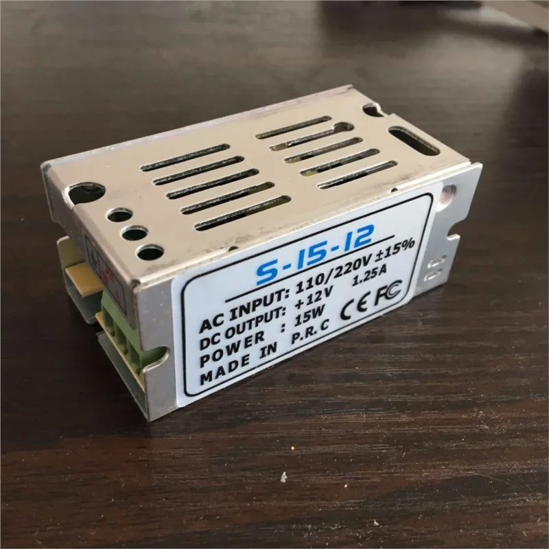 S-5/10/12/15-5/12 Replacing 5-15W Input AC110V/220V Output 5/12V 1/1.25/2A Switch Power Supply for LED Strip Light Illuminated
