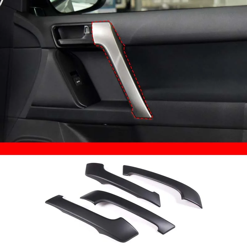 For 2010-18 Toyota Land Cruiser Prado FJ 150 ABS Sub-Black Car Styling Car Door Inner Handle Protective Shell Sticker Auto Parts