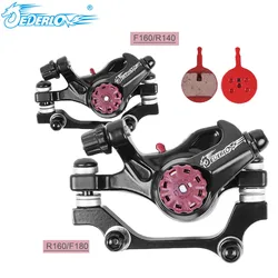 JEDERLO DSC-910 Disc Brakes F180/R160F160/R140 Mountain Bike Mechanical Line Pulling Cable Clamps Disc Brake Dual Adjustable BB5