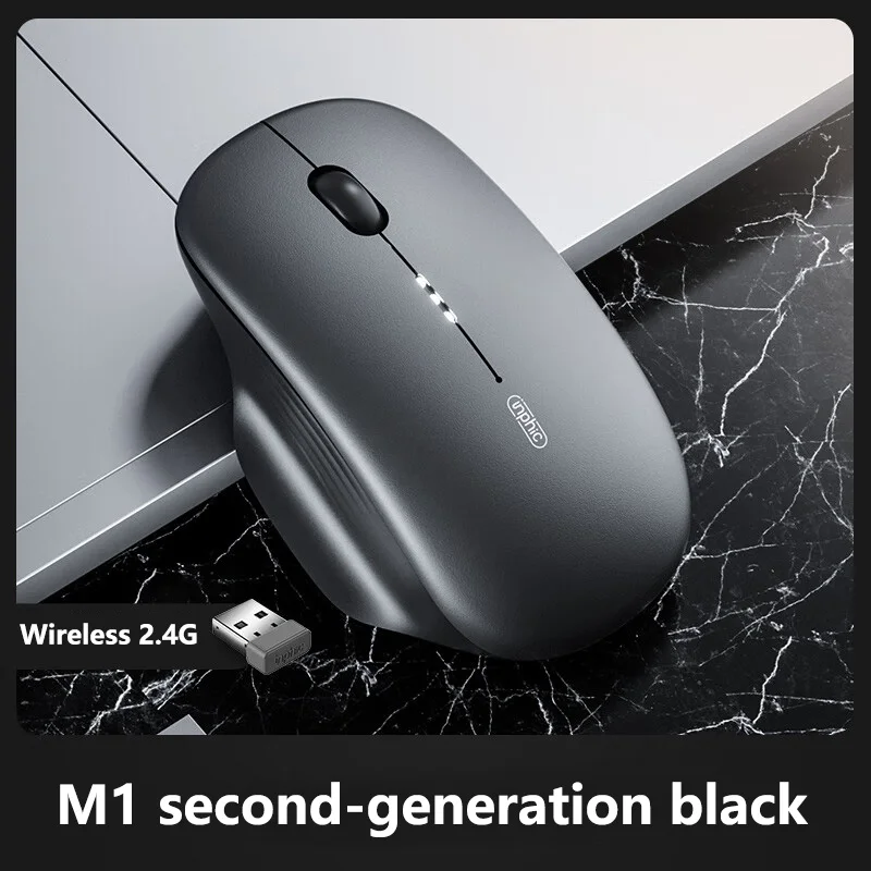 Inphic M1 Second-generation 2.4G Wireless Mouse Type-C Rechargeable Silent Office Mouse Ergonomics Battery Level Display