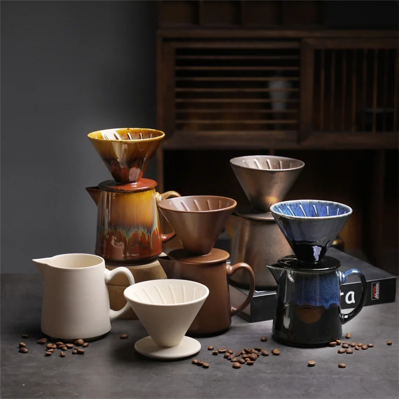 

Cerc Hand-Poured Coffee Pot Set V60 Funnel Coffee Filter Cup Filter aring Pot Coffee Brewing Tools