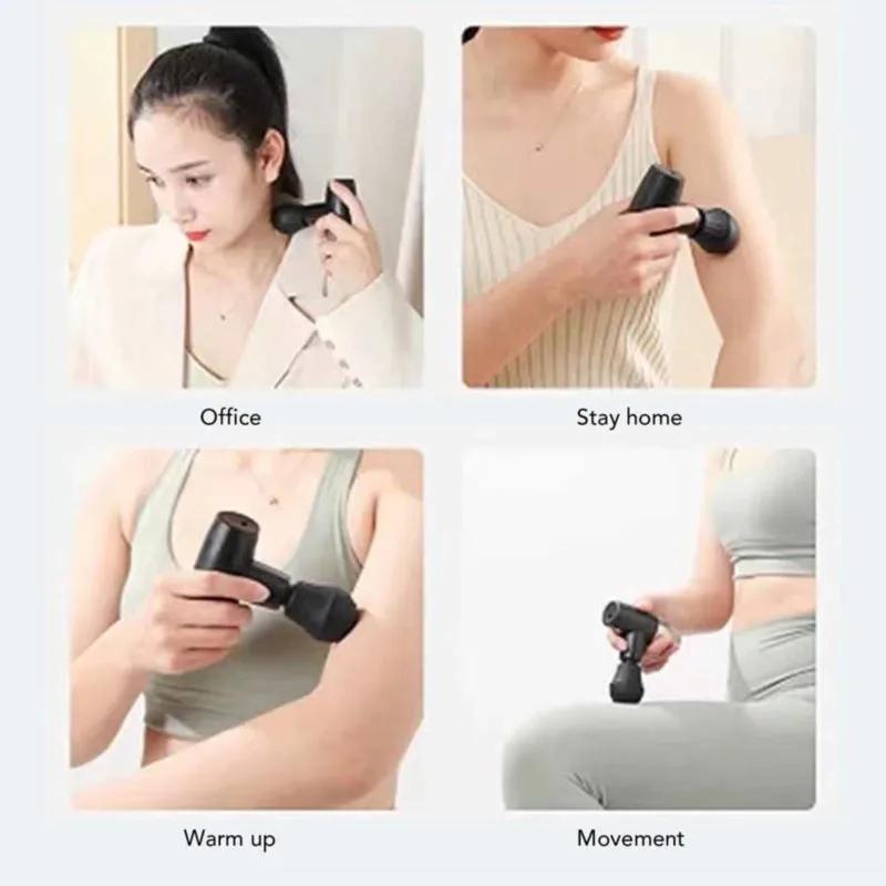 تسخين كهربائي صغير الأنسجة العميقة مدلك يده فآسيا بندقية قرع مدلك للرياضة العضلات العلاج الاسترخاء جهاز تدليك