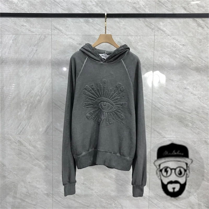 Hoodie bordado 3D para homens e mulheres, casa dos erros olho, camisola solta, camisola grande, frete grátis, outono e inverno