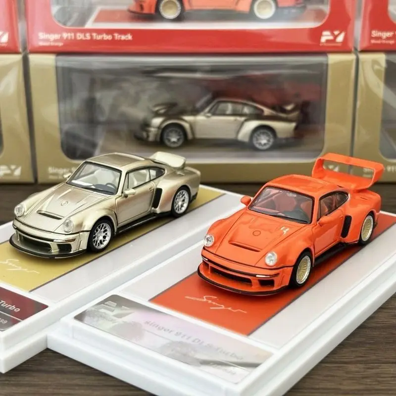 Diecast 1/64 Scale Porsche Singer DLS Turbo Sports Car Model Alloy Porsche Singer DLS Turbo Car Model Collection Ornaments