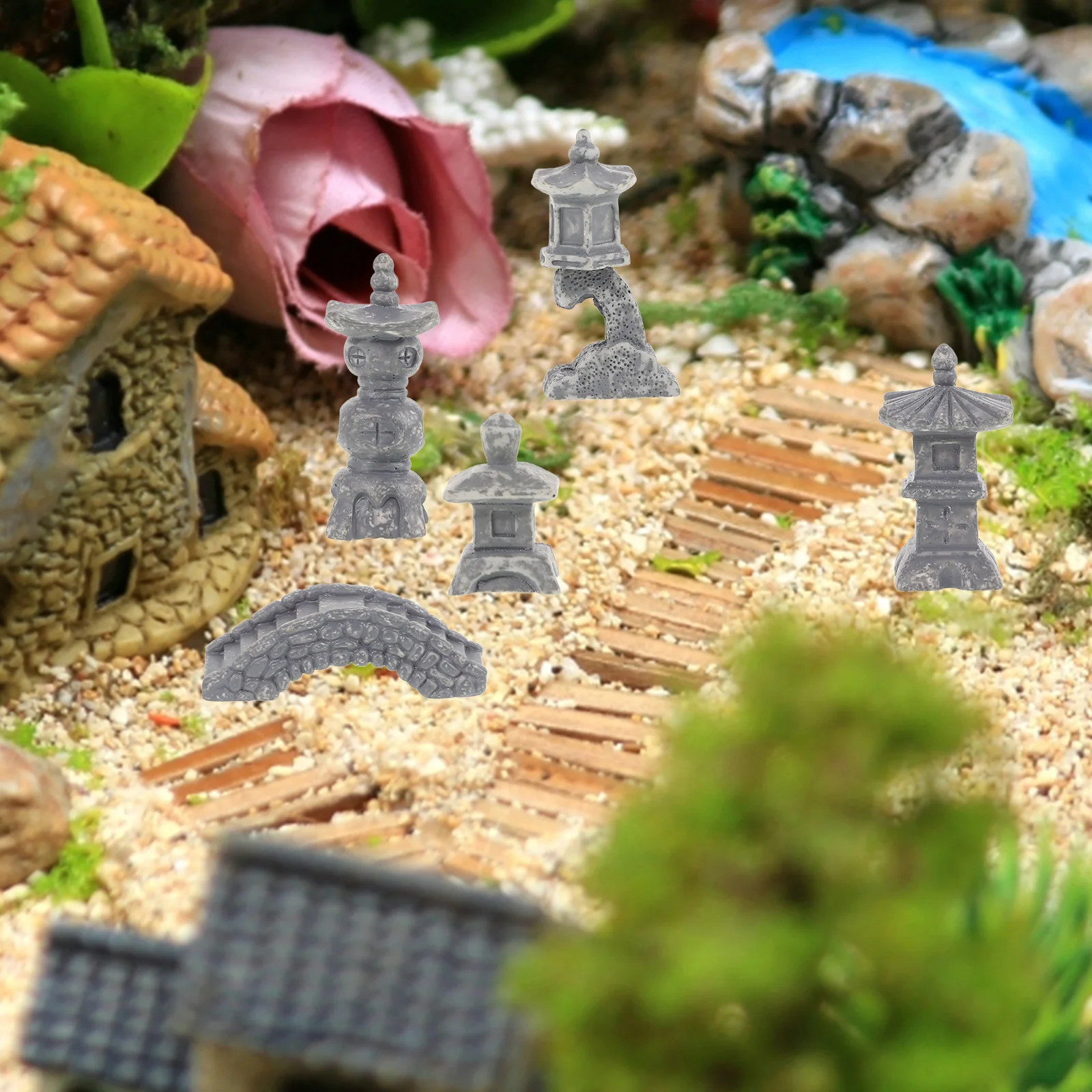 

Mini Rockery Ornaments Resin Bonsai Mountain Statue Zen Garden Decor Micro Landscape Adornment Sand Table Model