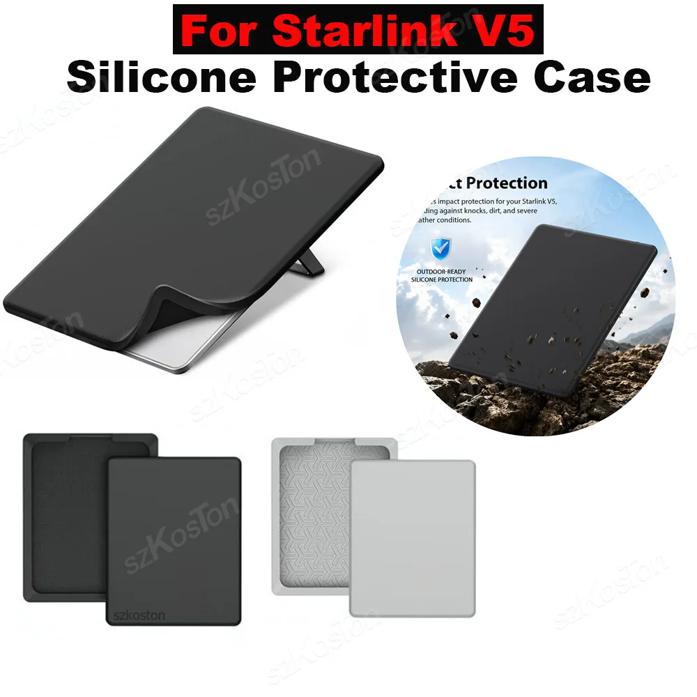For Starlink V5 Silicone Protective Case Shockproof Anti Scratch Impact Full Coverage for Star Link V5 RV Boat Camping Shell