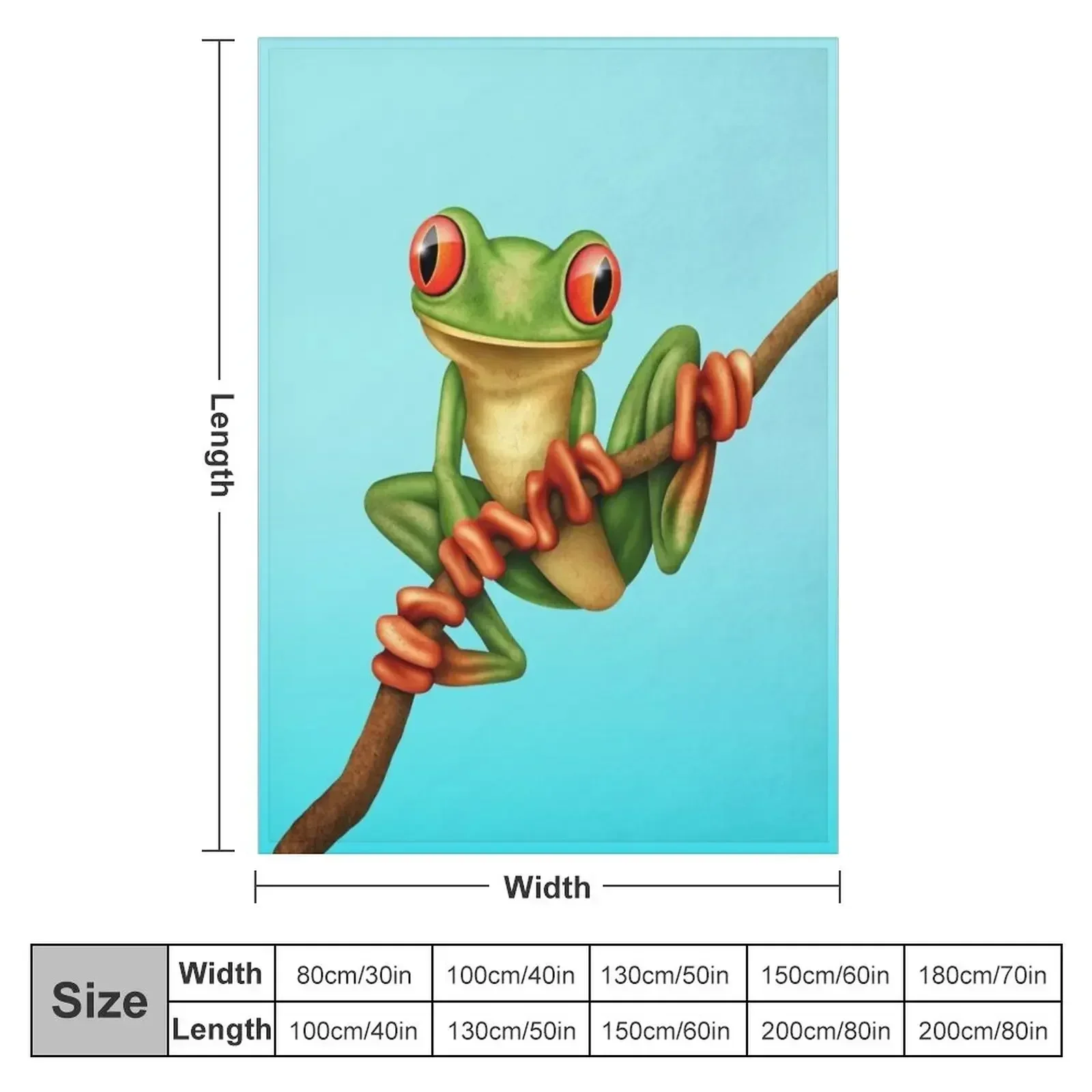 Cute Green Tree Frog on a Branch Throw Blanket Stuffeds warm for winter heavy to sleep Decorative Throw Soft Bed linens Blankets