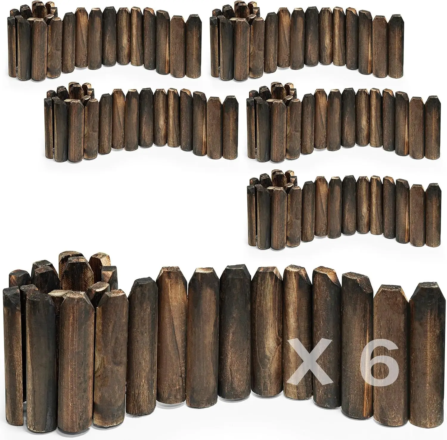 Decorative Picket Fence Garden Border Wood Landscape Edging Flower Bed Panel