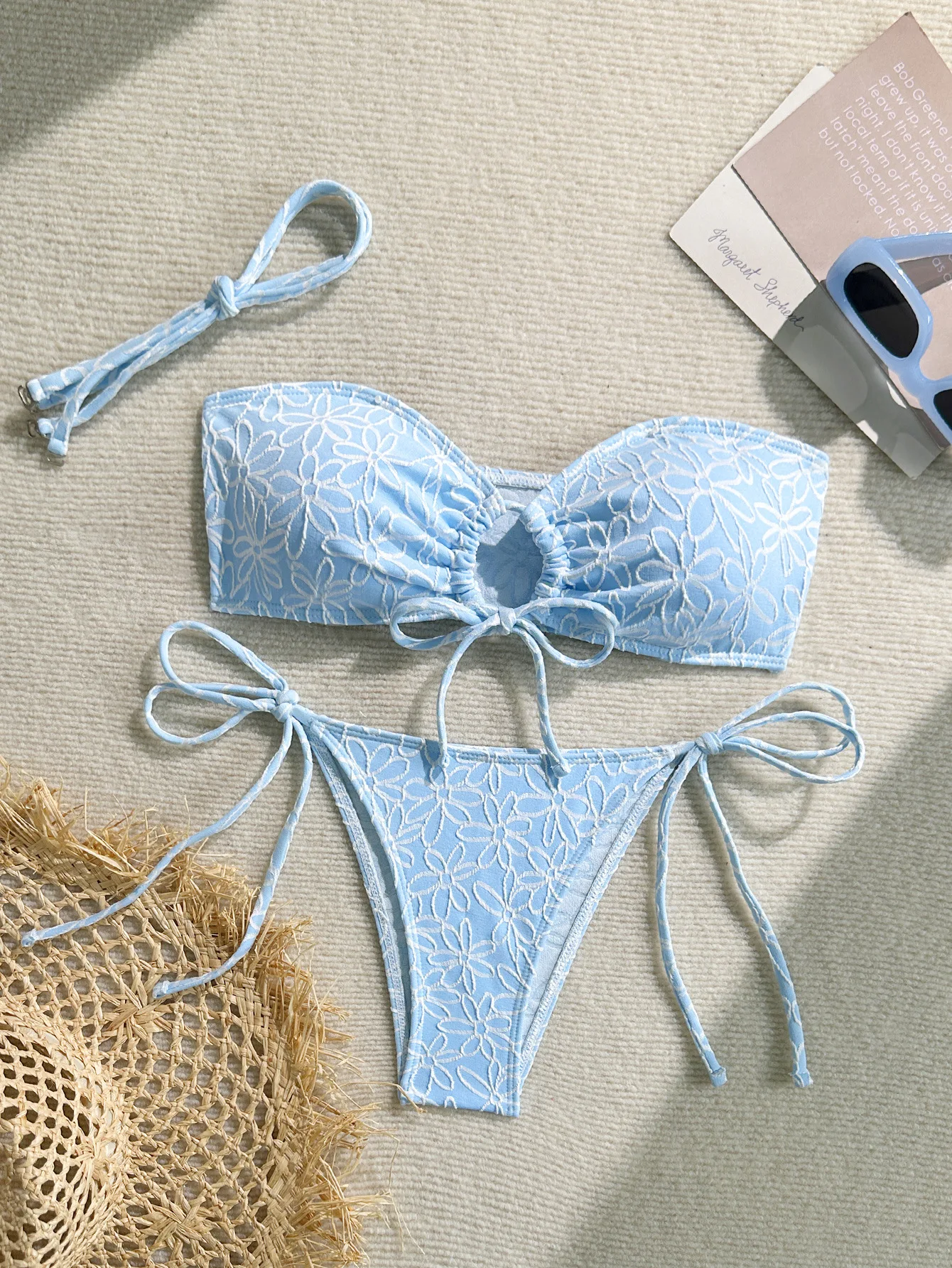

Floral Printed Strapless Bikini Set Women Sexy Two-Piece Backless Swimsuit Female Beachwear Fashionable Bathing Suit for 2025