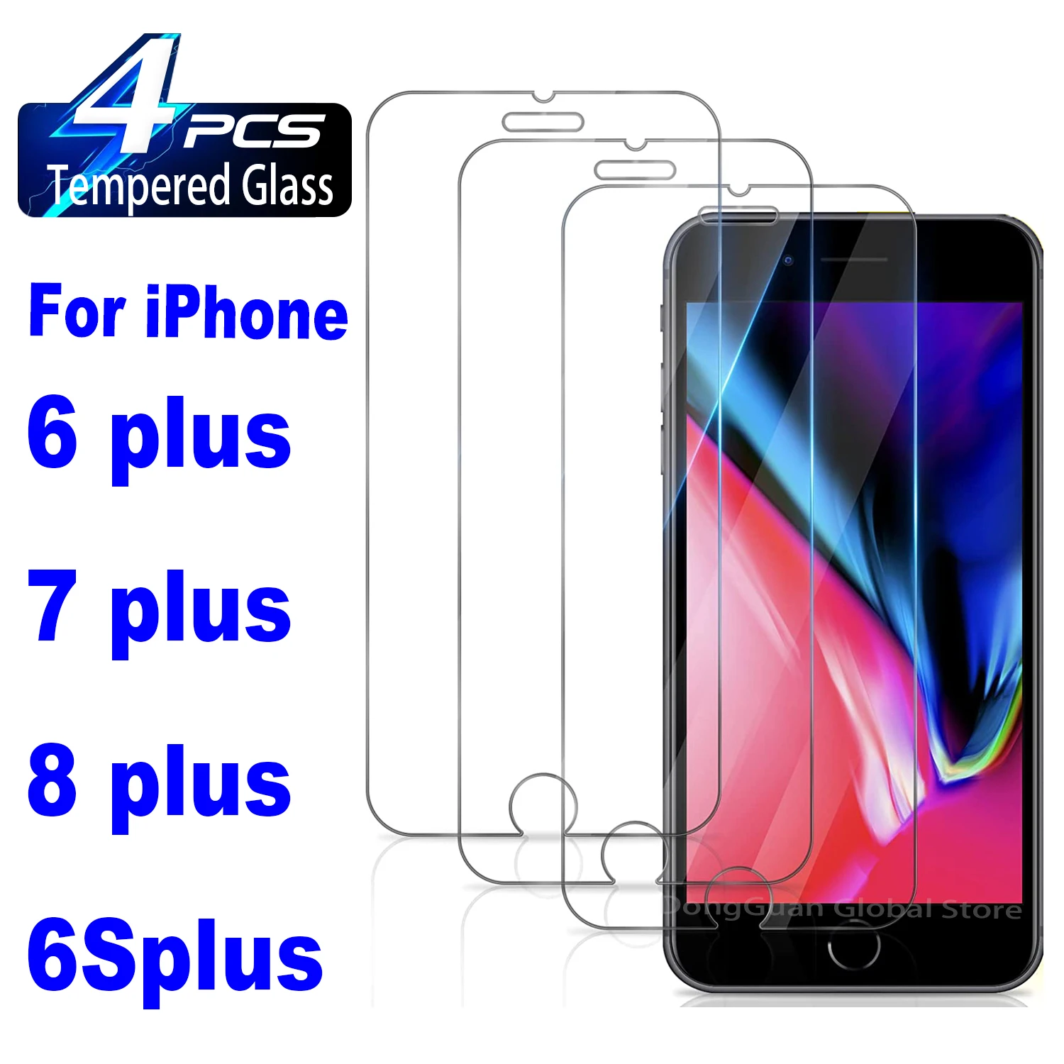 

For iPhone 7 8 6S Plus 6 Plus HD Non-Full screen Tempered Glass Film