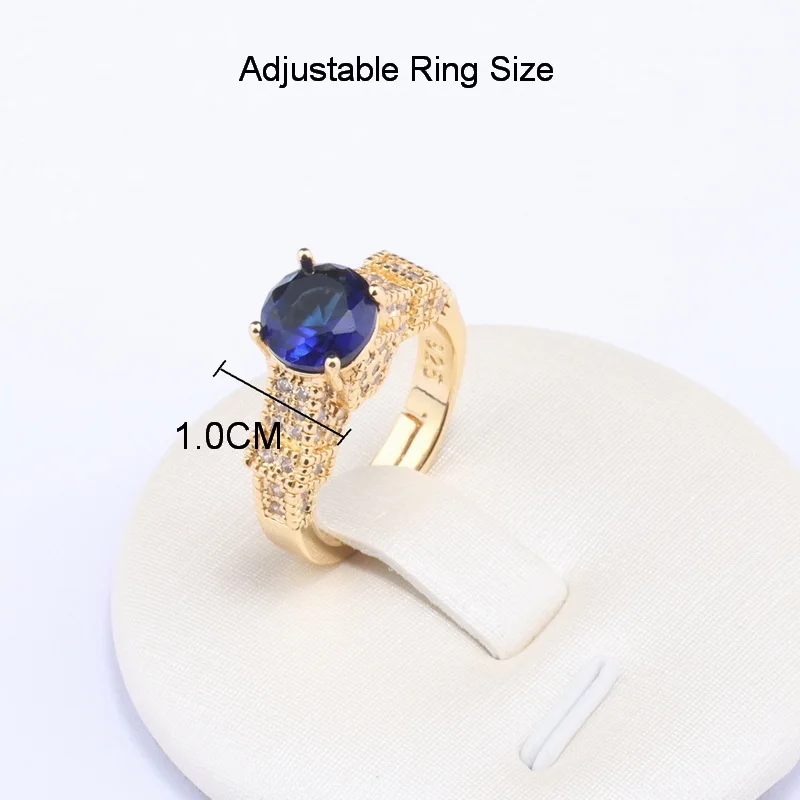 2024 New Original 18K Gold Plated Elegant Women Wedding Jewelry For Women Necklace And Pendant Open Ring Zircon 4-Piece Sets