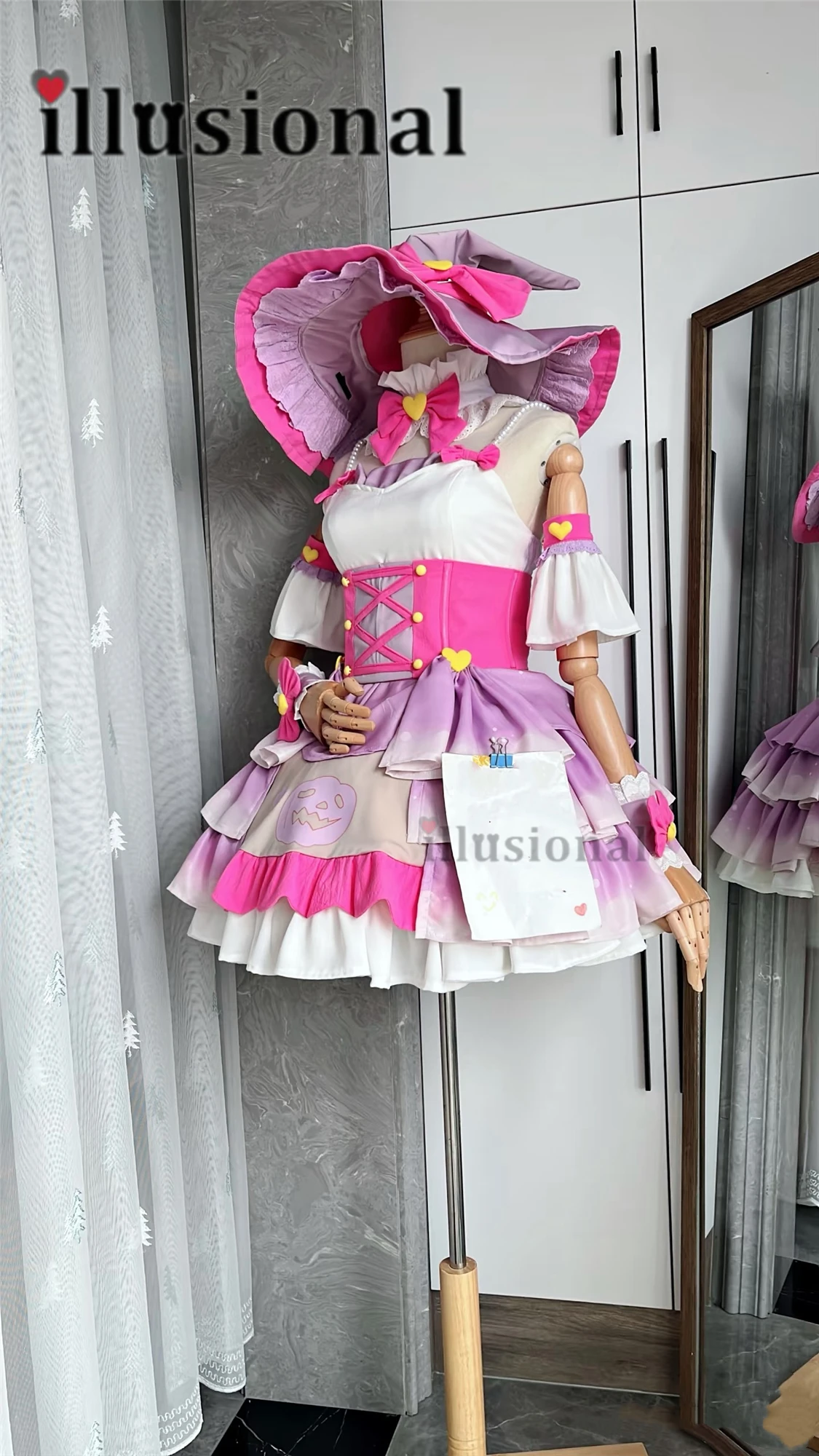 illusional Customized Aikatsu Stars! Nijino Yume Cosplay Costume women Witch set  dress female