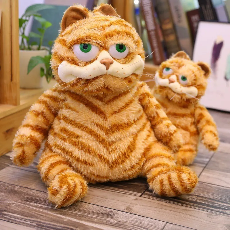 30cm/11.8in Fat Orange Plush Cat Stuffed Animals Toy Lifelike YellowTabby Cat Kitty Toy Snuggly Soft Funny Looking Easter Gift