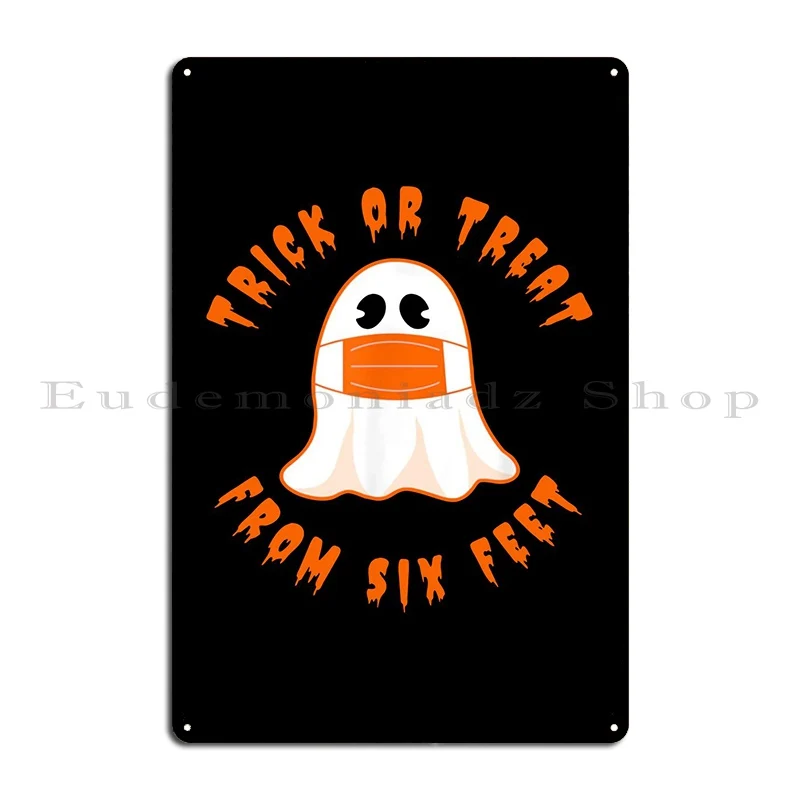 Trick Or Treat Metal Plaque Design Iron Club Wall Decor Living Room Tin Sign Poster