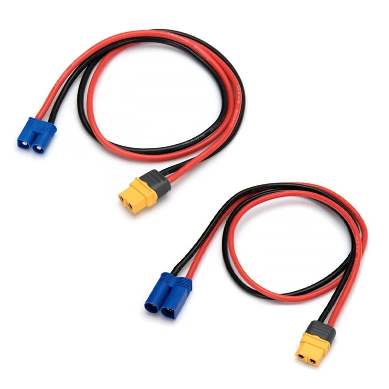 30PCS XT60H Female XT60 EC3 EC5 Male Connector Adapter Wire 14AWG 300mm Charge Lead Cable For RC Plane Car Boat Battery Charger