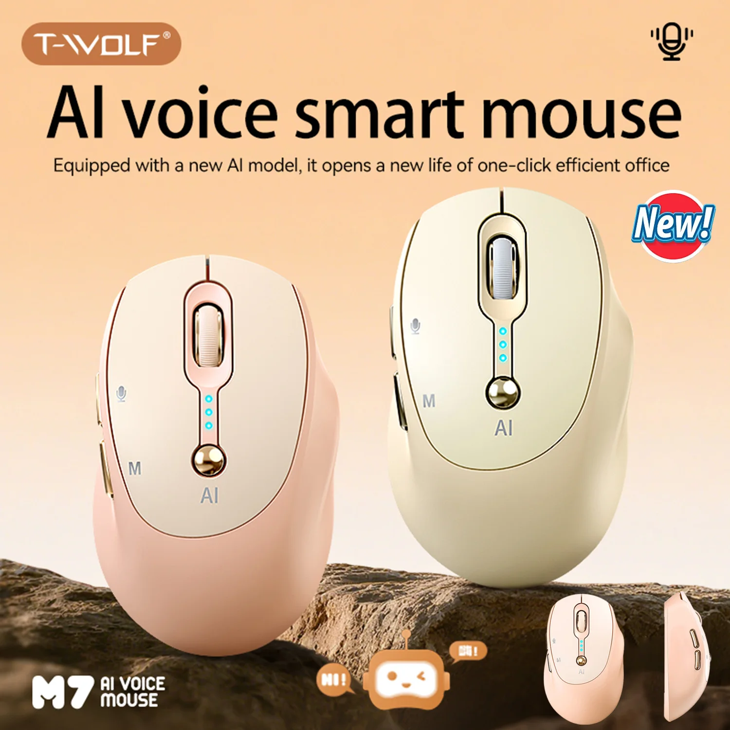

M7 AI Mouse Voice Intelligent Bluetooth 2.4G Wireless Type-C Charging Voice Input Writing Translation Tablet 2025 NEW HOT