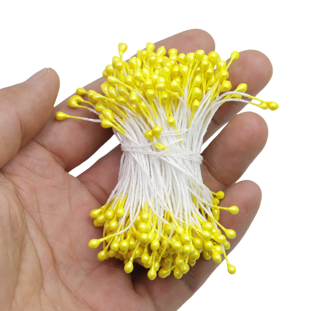 240pcs 3mm Pearlescent Simulated Flower Stamens for Flower Arrangements and DIY Crafts, Pearlescent Flower Hearts Home Decoratio