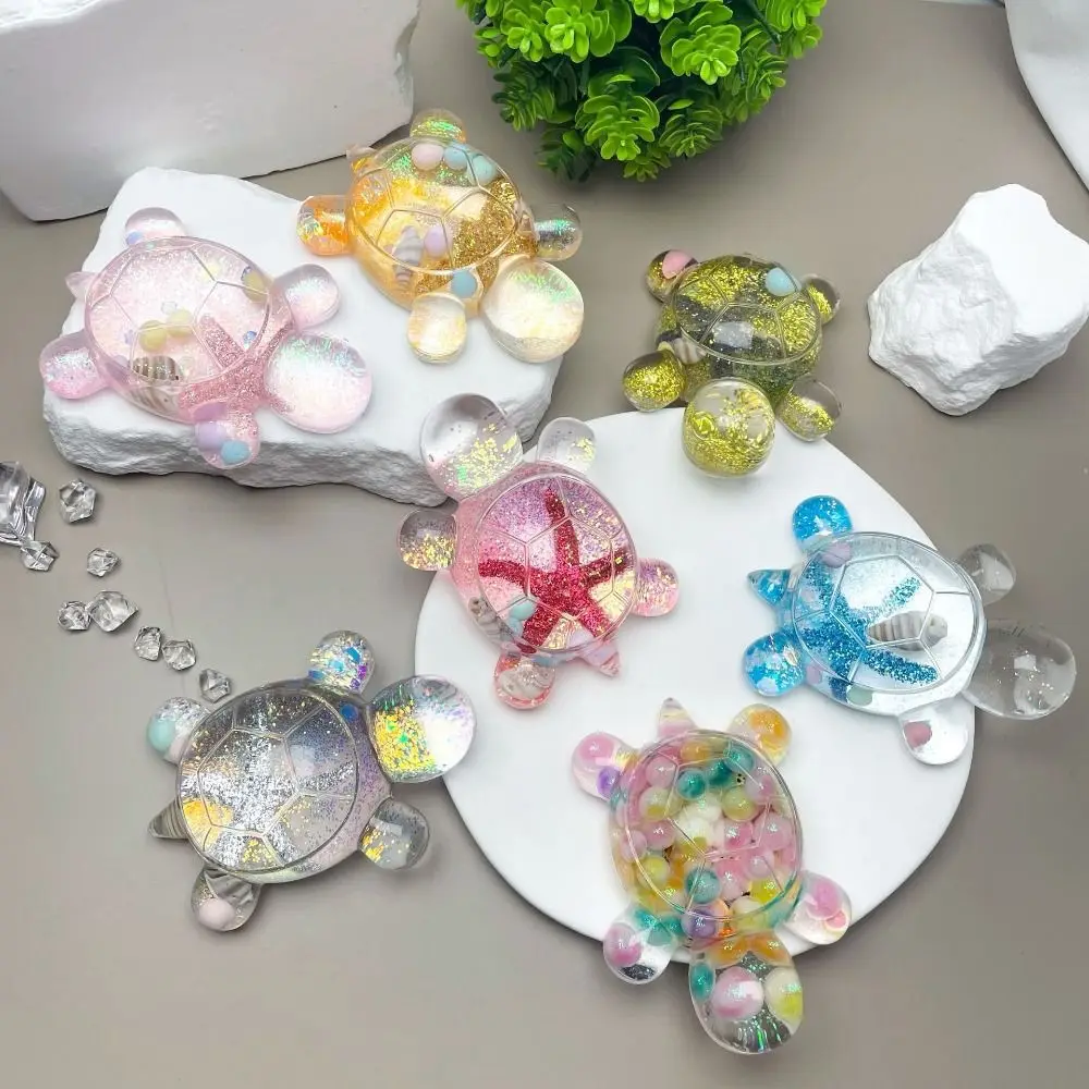 Flash Flowing Sand Candy Color Turtle Dolls Starfish Cute Starfish Turtle Toy Luminous Bead Mini Turtle Small Ornament Gifts