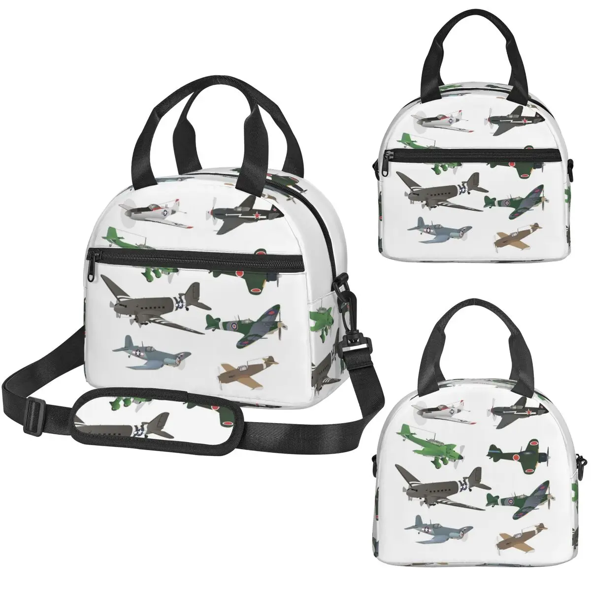 

Multiple WW2 Airplanes Insulated Lunch Bag for Kids School Cooler Thermal Box Tote Leakproof Lunch Boxes