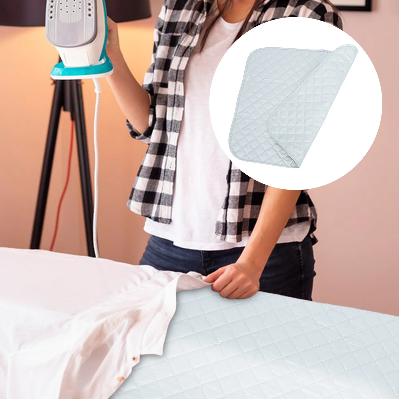 

Large Heat Resistant Cotton Foldable Portable Pad For Table Top Non Slip 59X55Cm Travel Use Laundry Room Essentials Lightweight