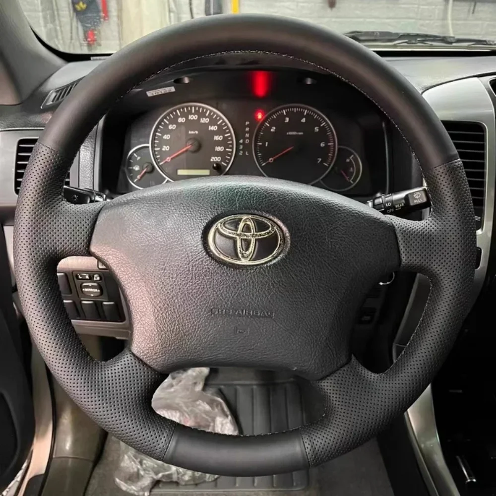 DIY Car Steering Wheel Cover Microfiber Leather For Toyota Land Cruiser Prado 120 Tacoma 4Runner Hilux Highlander Car Interior