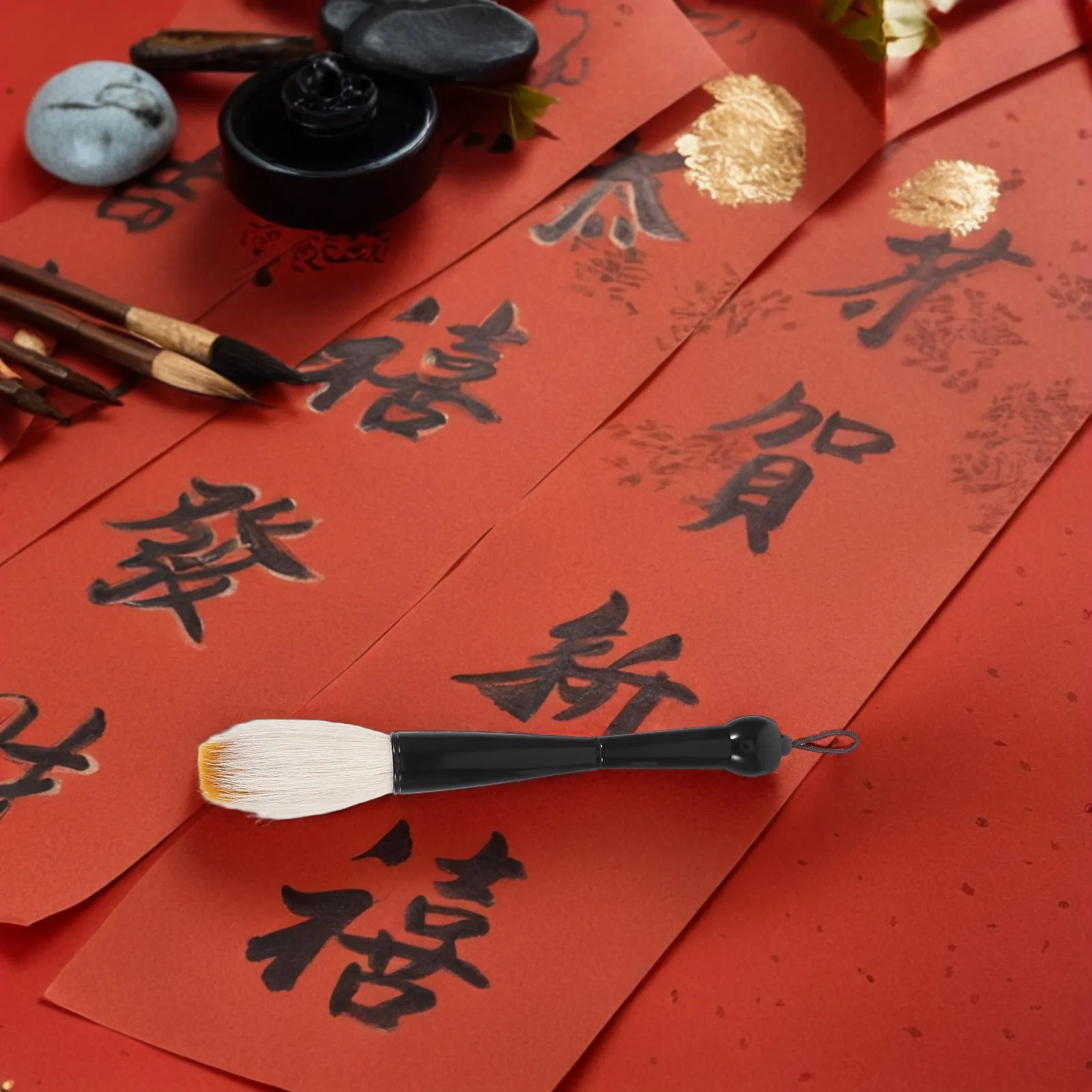 Large Chinese Calligraphy Brush 2.5 Inch Traditional Ink Brush Mixed Hair Fine Coarse for Ink Painting Watercolor Drawing
