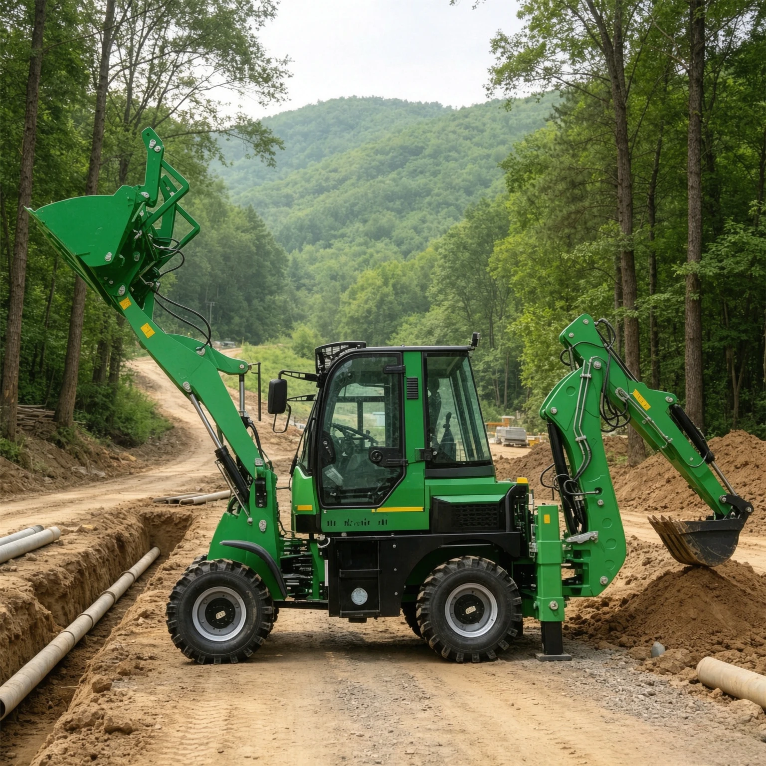 Factory Price Two Busy Loaders Construction Machine Manufacturer 4x4 Back Hoe Loader Wheel Mini Backhoe Loader