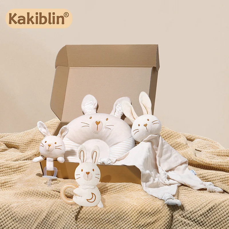 Giocattoli da Dentizione in Cotone Biologico per Neonati 0-6 Mesi Sonagli Calmanti per Bambini con Campanelli