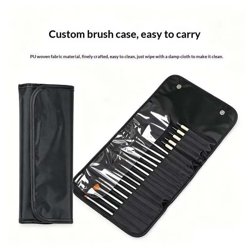 Roll-up Nail Art Pen Storage Bag Manicure Brush Holder Waterproof Organizer Artist Case Salon Supplies