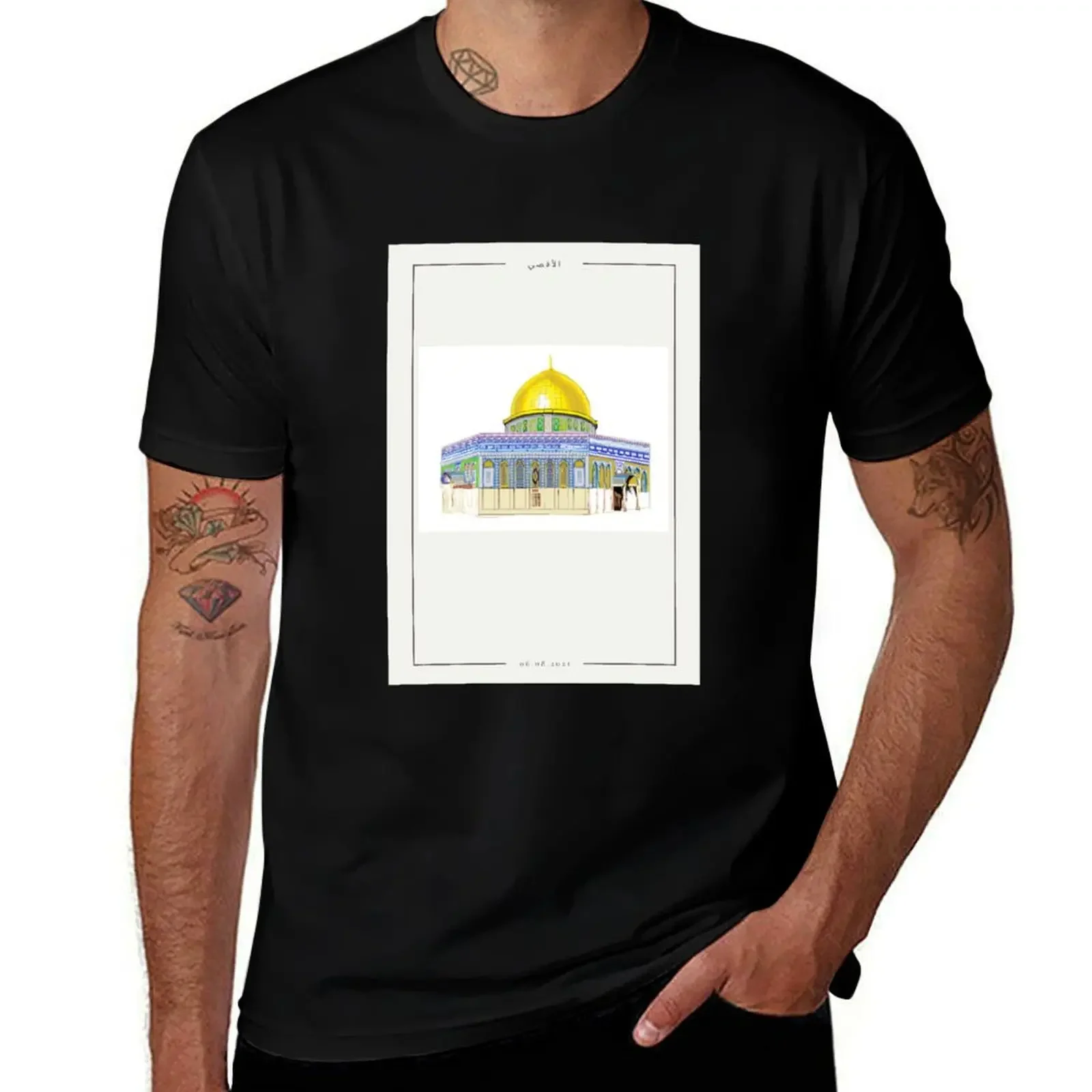 Al-Aqsa Mosque T-Shirt street wear customs design your own sweat basketball graphic tees Men's t shirts