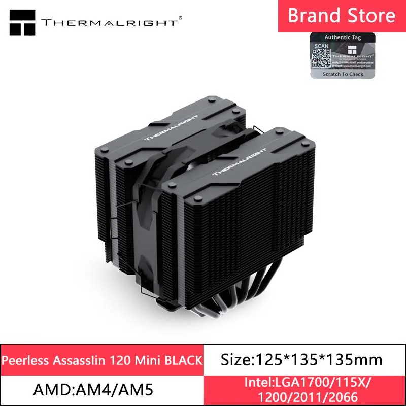 

Thermalright Peerless AssassIin 120 Mini Computer Heat Pipe Air-cooled Radiator 6 Thermal Pipe Double Tower for LGA1700/115X/AM5