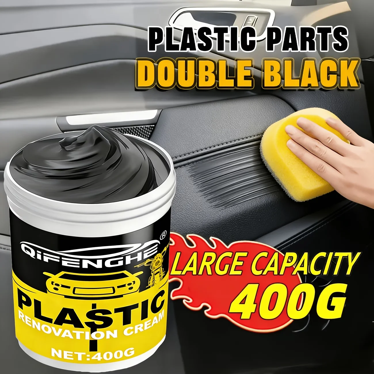 

Plastic Renovation Cream Car Interior Exterior Plastic Parts Restorer Blackening Agent for Auto Trim Bumper Dashboard Refurbish