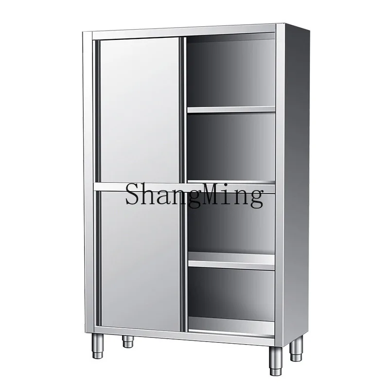 

CL custom stainless steel four-door dining cabinet hotel restaurant kitchen vertical sliding kitchen utensils storage cabinet