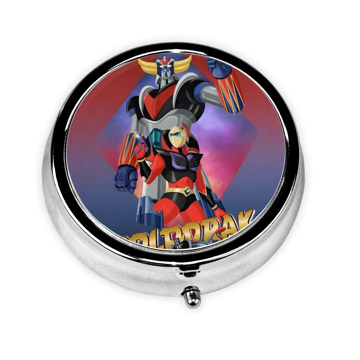 

Робот G-Grendizeres, металлическая коробка для таблеток, мини Goldrake Mazinger Z, 3 отделения, органайзер для таблеток, контейнер для хранения кошелька