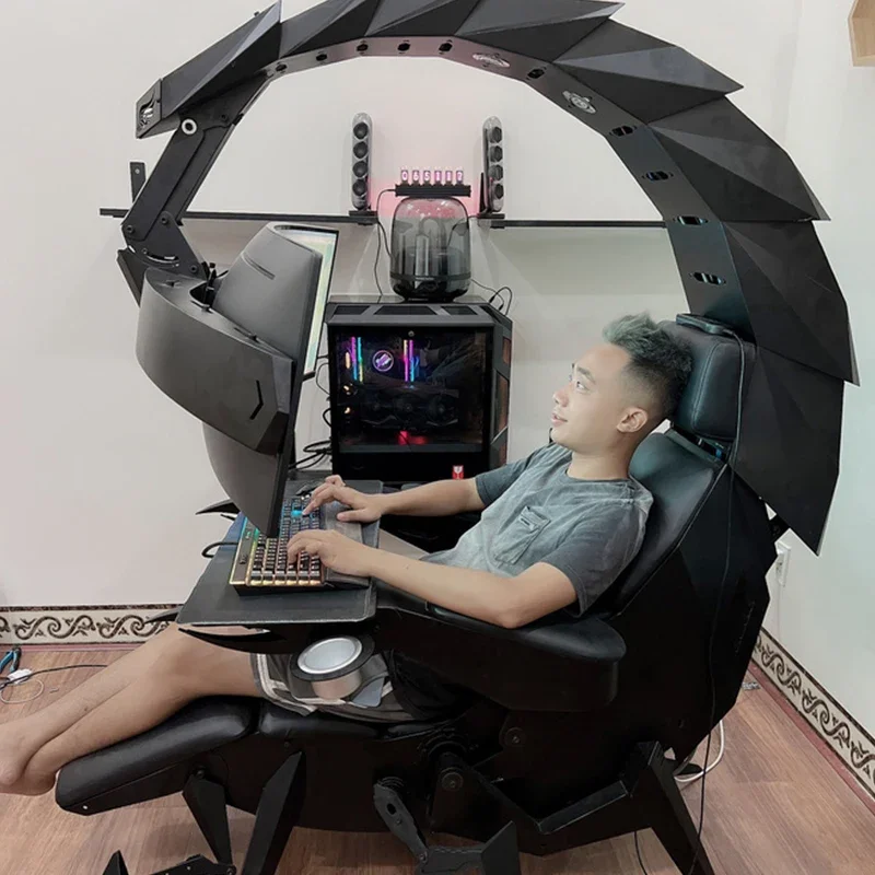 Rocking Office Chairs Game Massage Chair Three Screen Car Racing Simulator