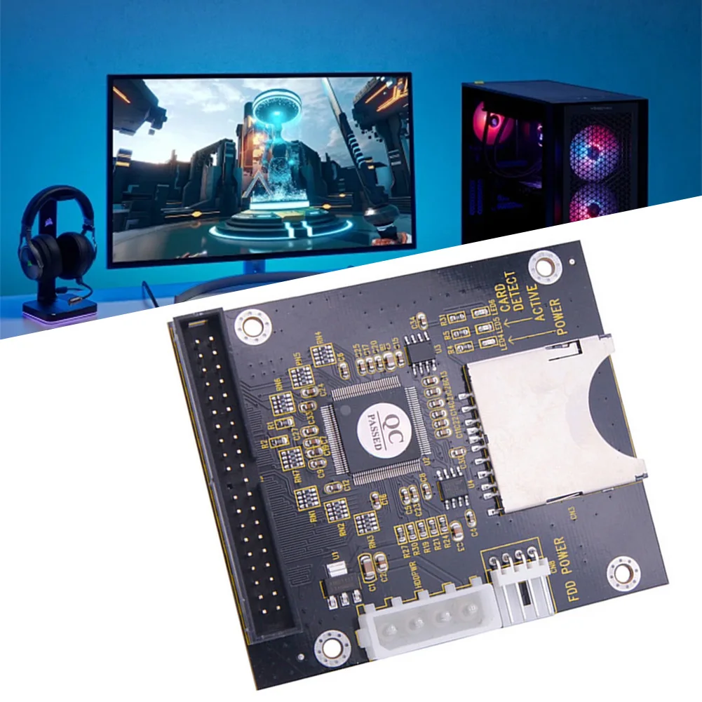 Kartu Memori SD Ke 3.5 Inci 40Pin Adaptor IDE Pria SD-3.5 IDE Konverter Digital Aman Adaptor Hard Disk Drive