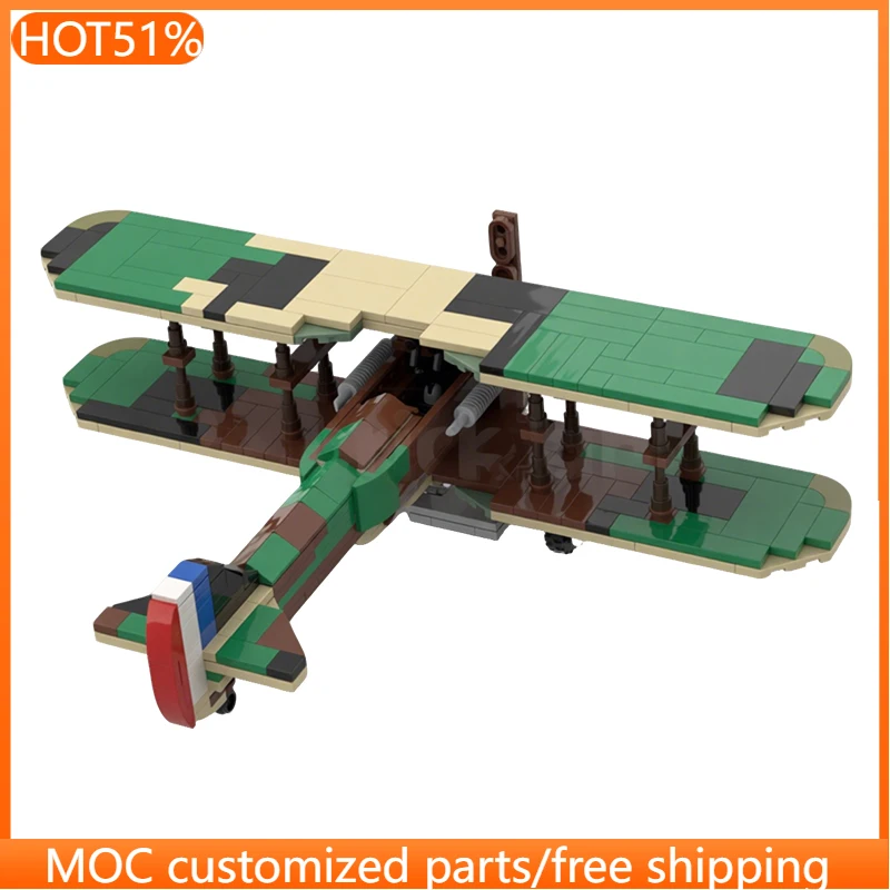 

421 PCS Customize Single-seat biplane fighter MOC Customize Modular Building Block Technology Simple DIY Boys Toy Birthday Gift