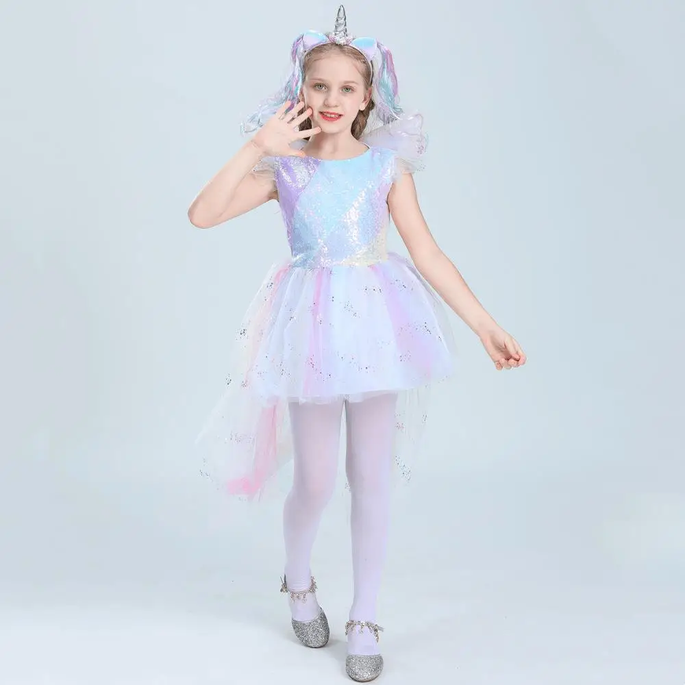 زي أداء للأطفال، فستان يونيكورن للهالوين، تنورة قوس قزح للعروض المسرحية، زي صيني تقليدي للنساء #5