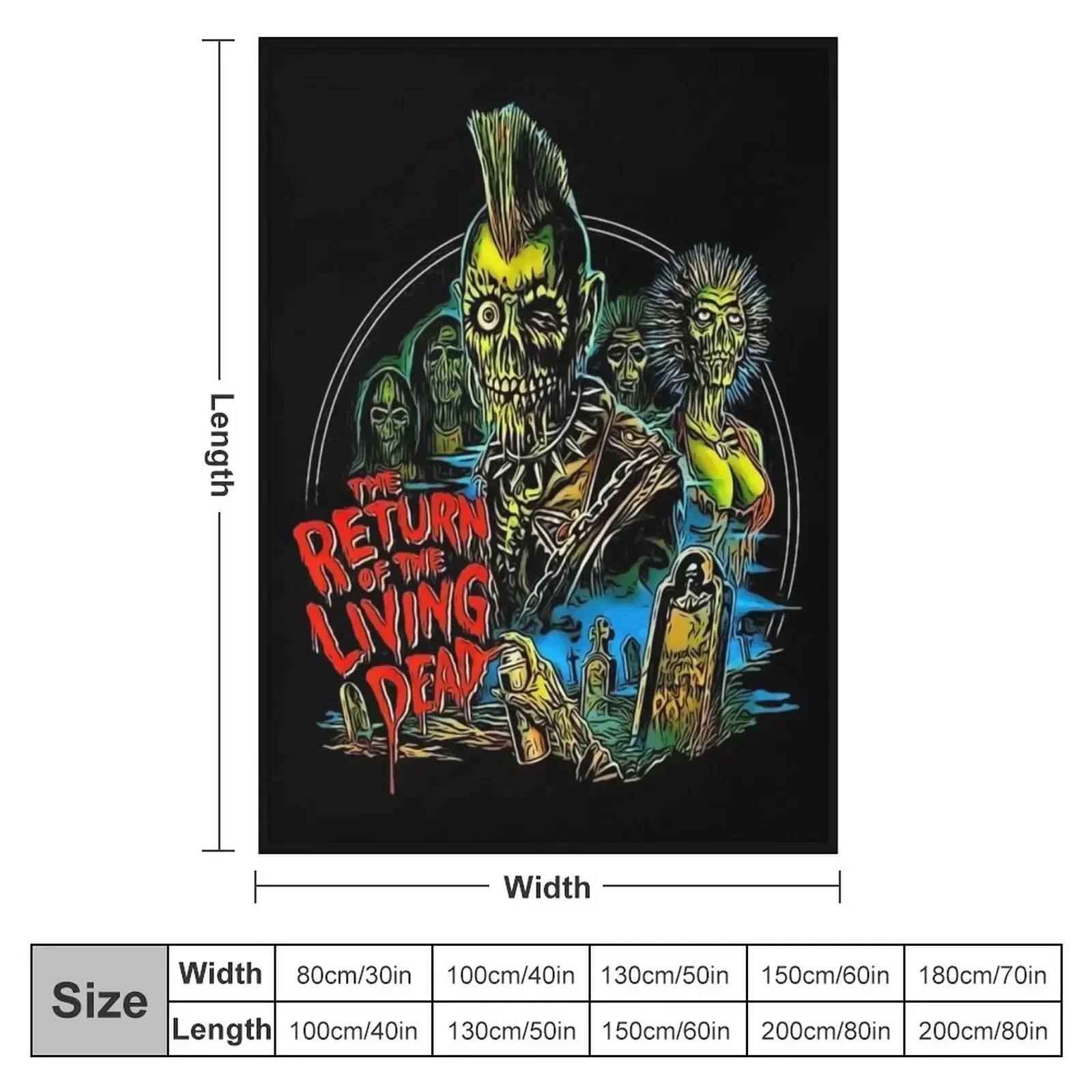 Return of the Living Dead Tarman Poster Art Throw Blanket Beautifuls Hairys Blankets