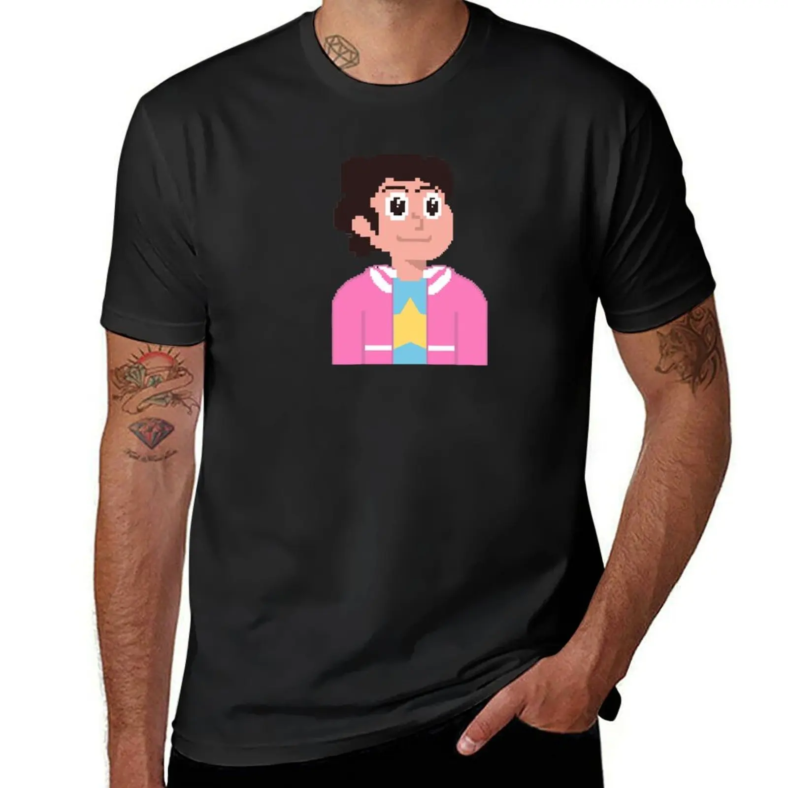 

Pixel Steven T-Shirt sports fans anime new edition mens t shirts