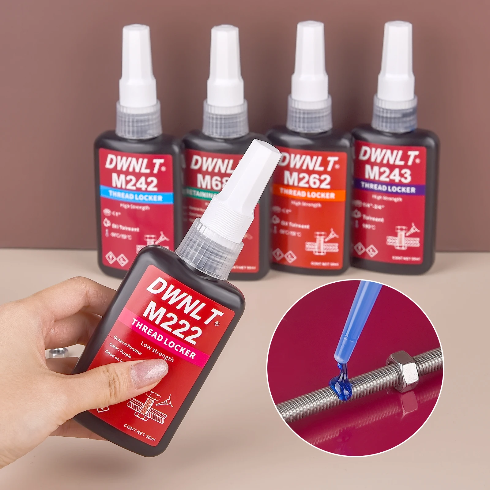 50ml Threadlocker Anaerobic Glues Color Liquild Anti Loose Fastening Sealant Quickly Cured Thread Locking Agent For Screws