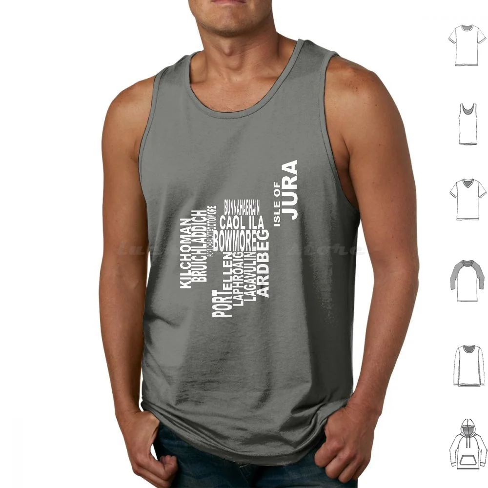 Islay Distillery Map Tank Tops Print Cotton Whisky Single Malt Scotland Islay Islay Map Scotland Map Distillery Map