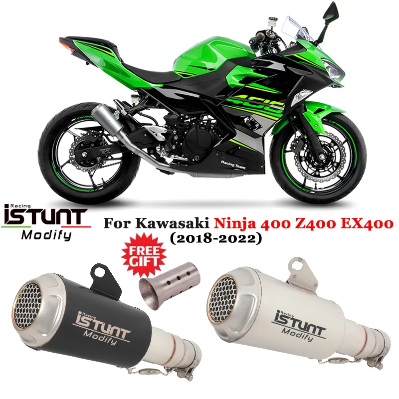 Slip On For Kawasaki Ninja 400 250 300 Z400 EX400 EX300 EX250 2018-2022 Motorcycle Exhaust Escape Link Pipe Muffler DB Killer