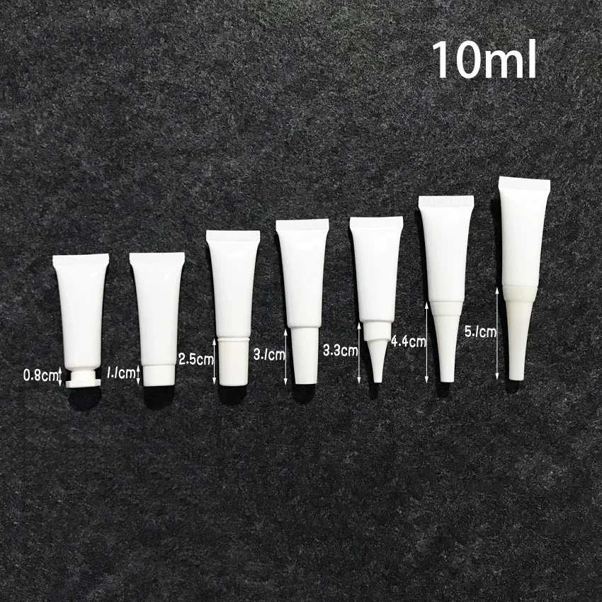 

10ml White Plastic Tube Empty Cosmetic Eye Cream Bottle 10g Lip Gloss Lotion Sample Refillable Packaging Container