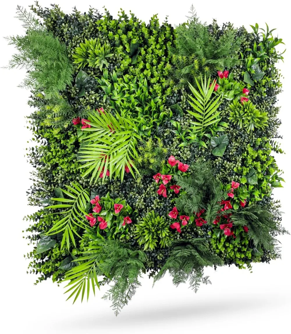 

6 шт. 40 "x 40" искусственные самшитовые панели из искусственной травы, зеленое украшение стены, искусственный плющ, экран для конфиденциальности и забора для наружного использования в помещении