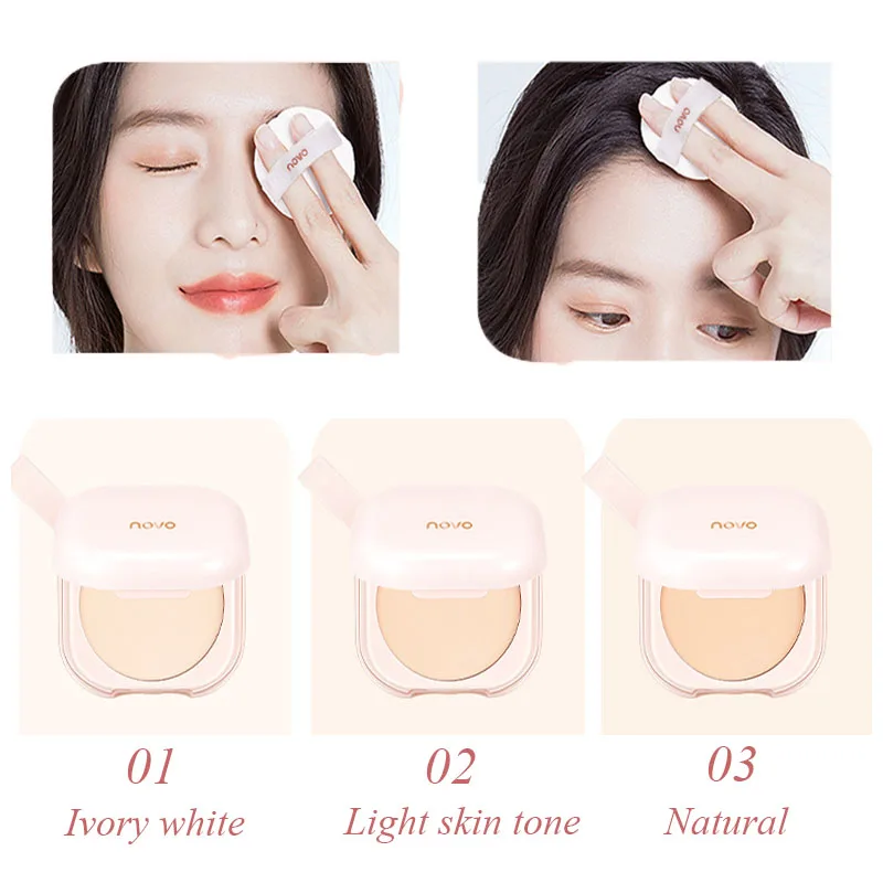 

Novo Setting Powder Silky Matte Coverage Oil-controlling Waterproof Longlasting Non-flaking Wet Dry Foundation Cosmetics Makeups